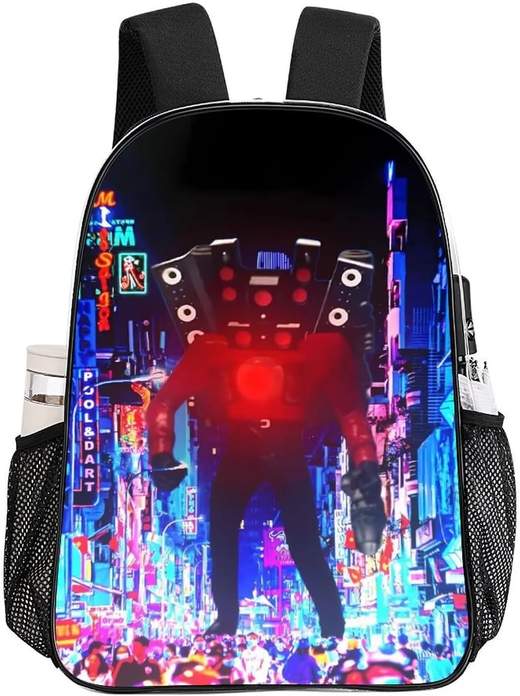 Clear Backpack Heavy Duty PVC Transparent Funny Toi-let Backpack 17"" Large Capacity See Through Bag for College, 43x32x13cm, Style