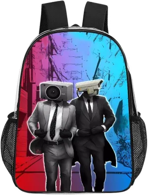Clear Backpack Heavy Duty PVC Transparent Funny Toi-let Backpack 17"" Large Capacity See Through Bag for Work, 43x32x13cm, Style-2