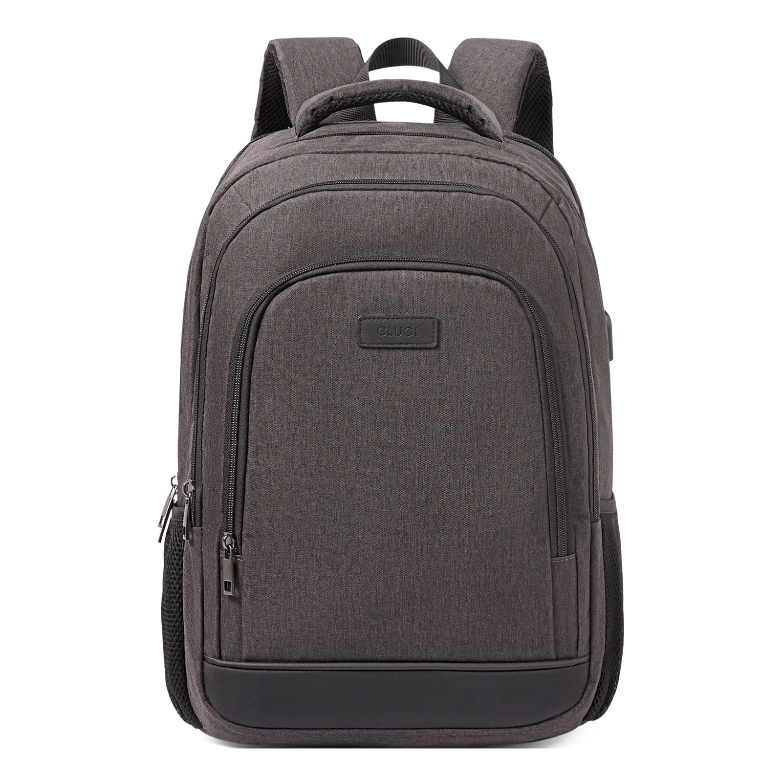 CLUCI Laptop School Backpack Water Resistant for Travel Work Fits 15.6" Laptop Business Computer with USB Charging Port