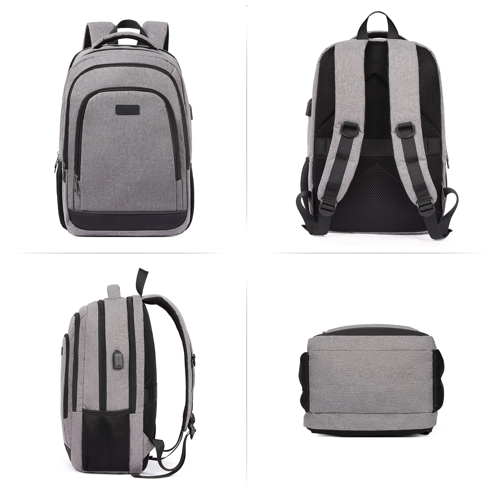 CLUCI Laptop School Backpack Water Resistant for Travel Work Fits 15.6" Laptop Business Computer with USB Charging Port