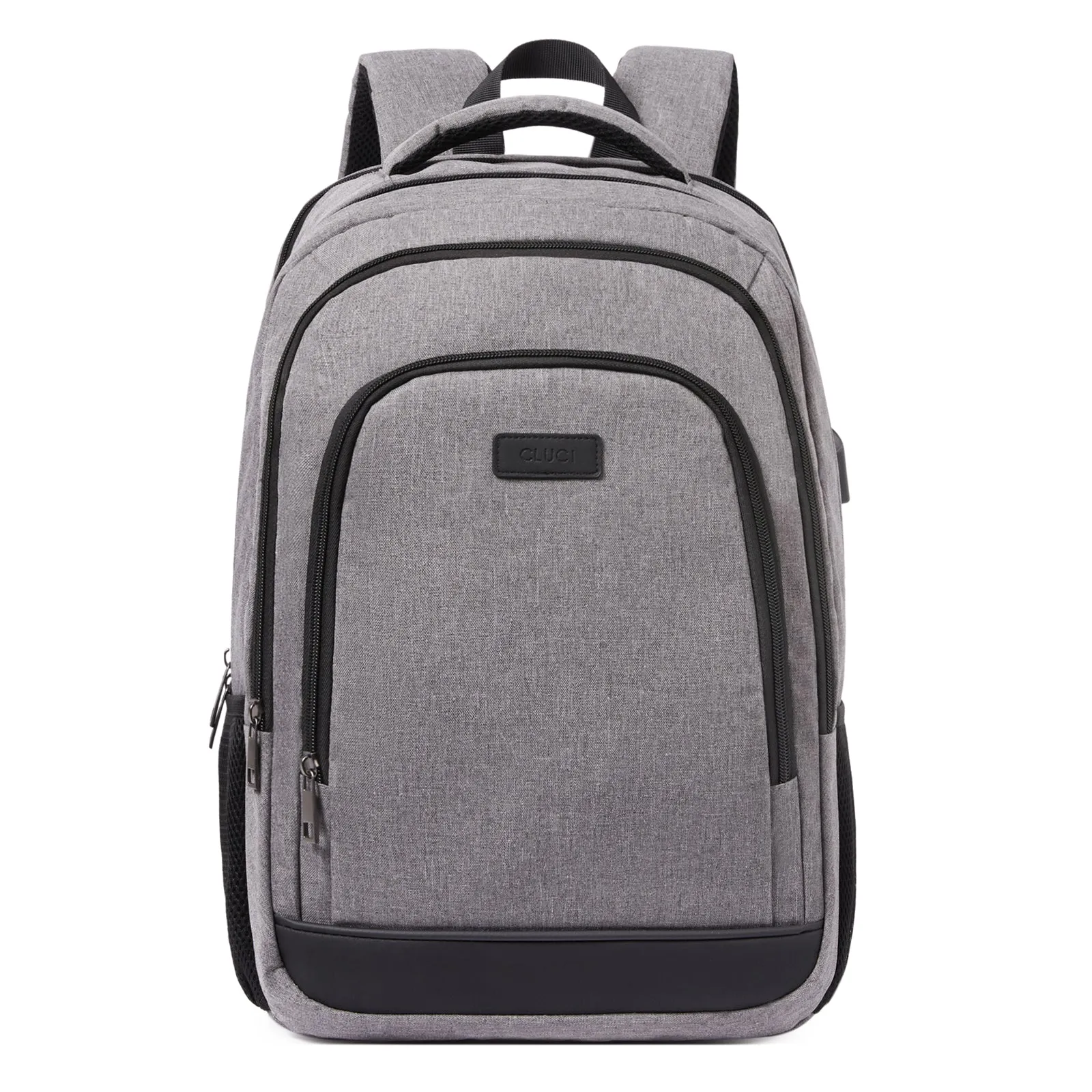 CLUCI Laptop School Backpack Water Resistant for Travel Work Fits 15.6" Laptop Business Computer with USB Charging Port