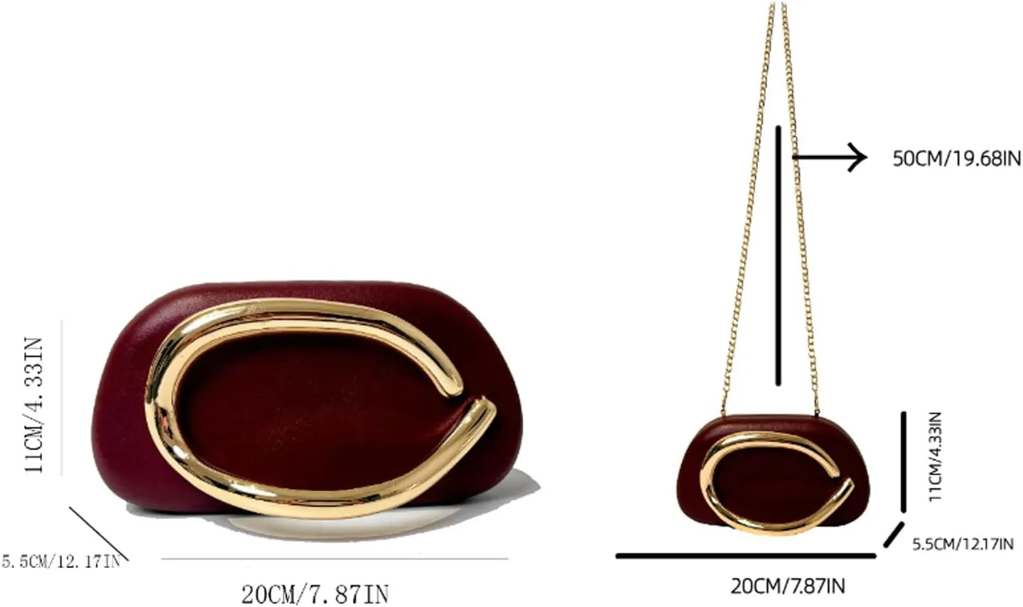 Clutch Purse for Women Gold Metal Closure Hand-held Causal Shoulder Clutch Bag for Wedding Party Prom