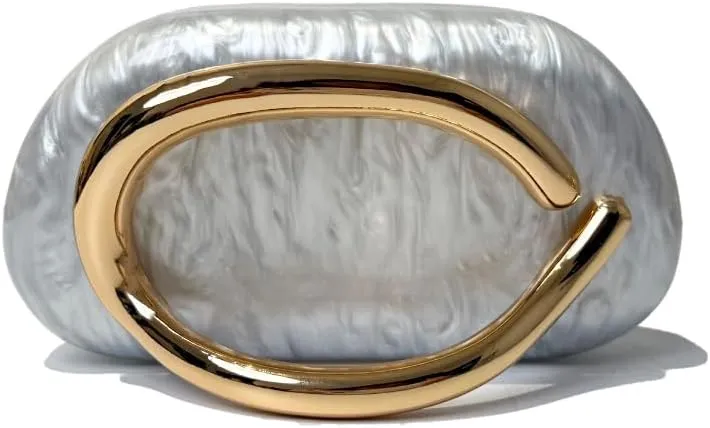 Clutch Purse for Women Gold Metal Closure Hand-held Causal Shoulder Clutch Bag for Wedding Party Prom