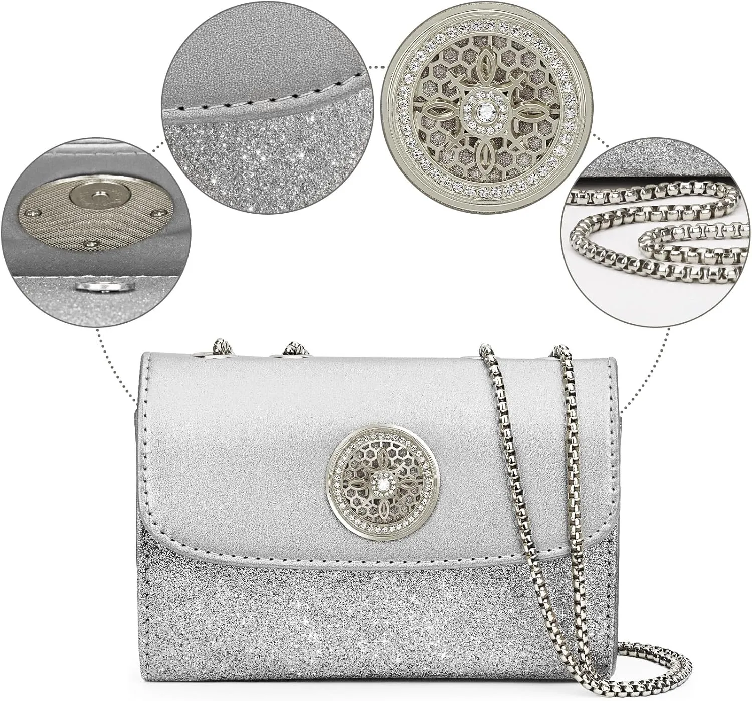 Clutch Purses for Women Fashion Rhinestone Evening Bag Purse Crossbody Bag Handbags for Women