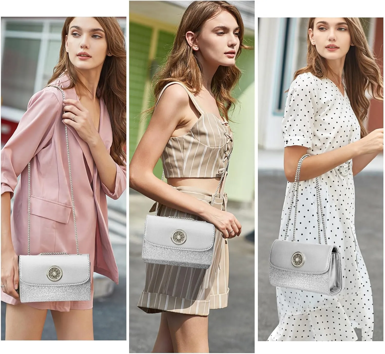 Clutch Purses for Women Fashion Rhinestone Evening Bag Purse Crossbody Bag Handbags for Women