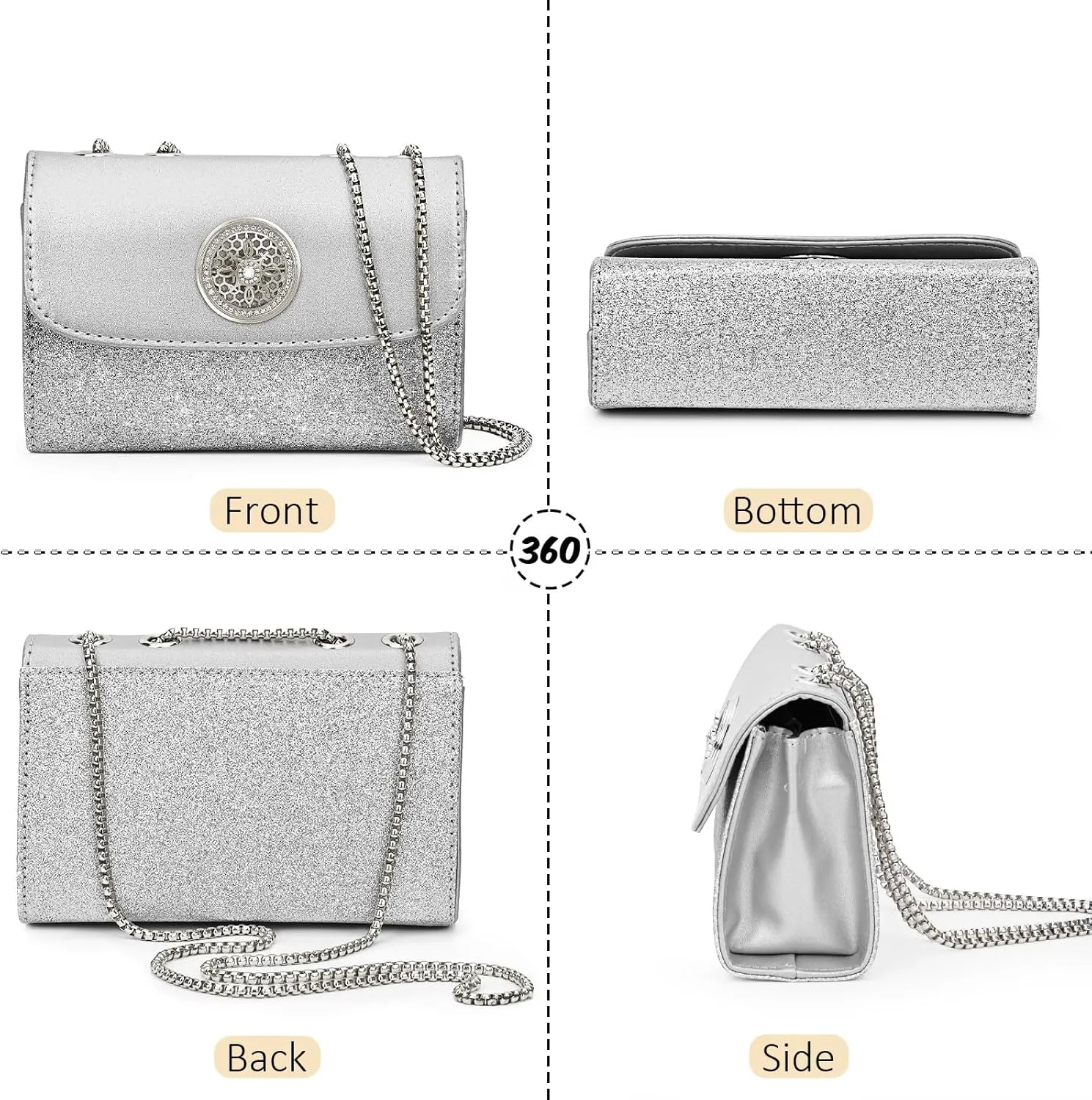 Clutch Purses for Women Fashion Rhinestone Evening Bag Purse Crossbody Bag Handbags for Women