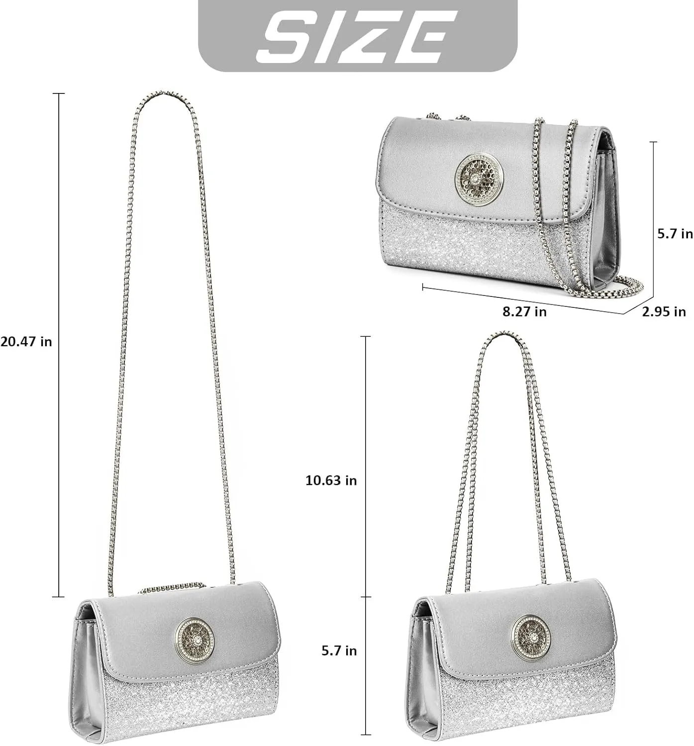 Clutch Purses for Women Fashion Rhinestone Evening Bag Purse Crossbody Bag Handbags for Women