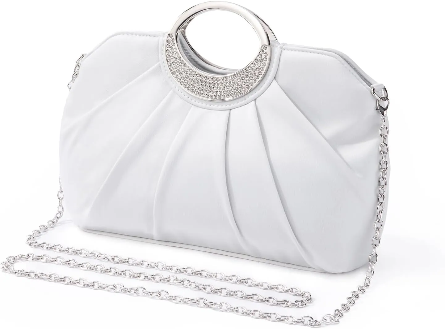 Clutch Purses for Women Formal, Soft Pleated Fabric Evening Bag, Dressy Handbags for Party, Prom, Wedding