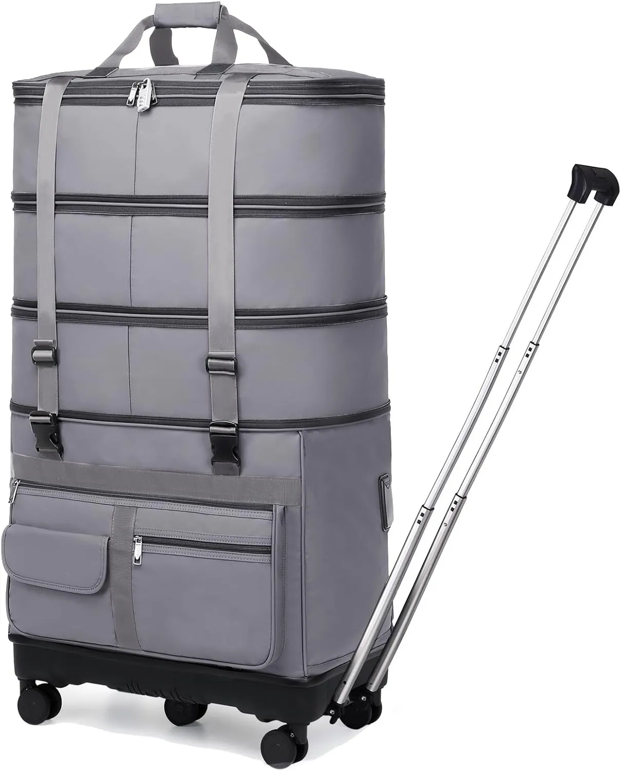 Collapsible Suitcases with Wheels,Expandable Foldable Luggage Bag with Telescoping Handle,Lightweight Travel Bag for Men,Rolling Duffel for Women