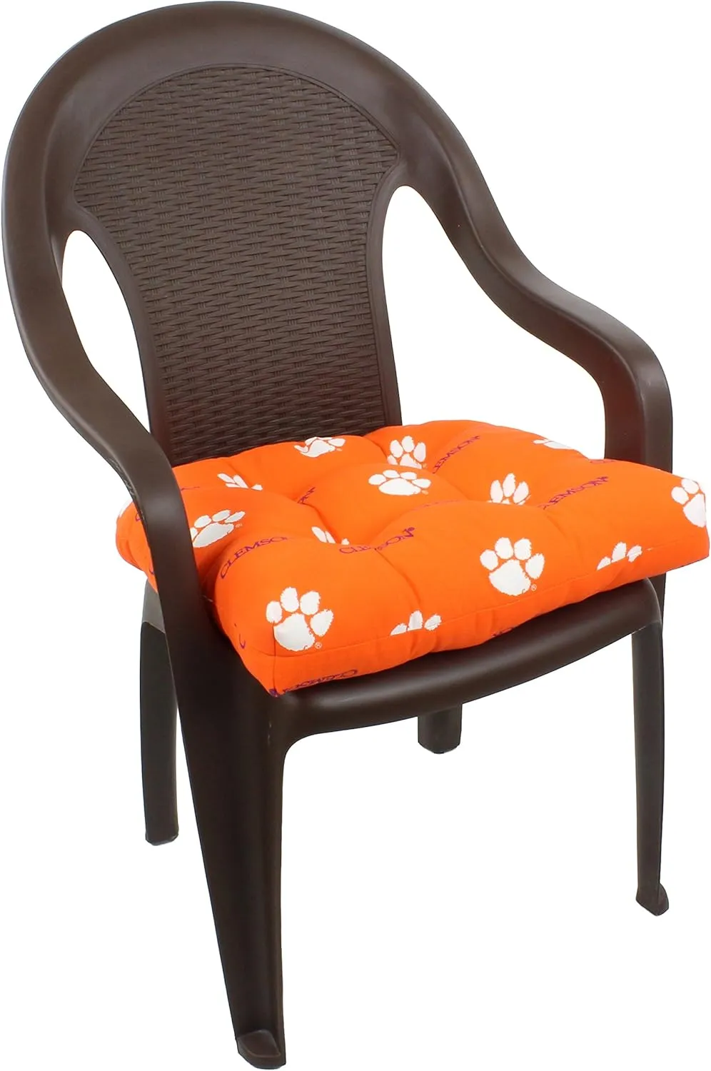 College Covers ComfySeat College Indoor/Outdoor Seat Patio D Cushion, 20" x 20", Clemson Tigers