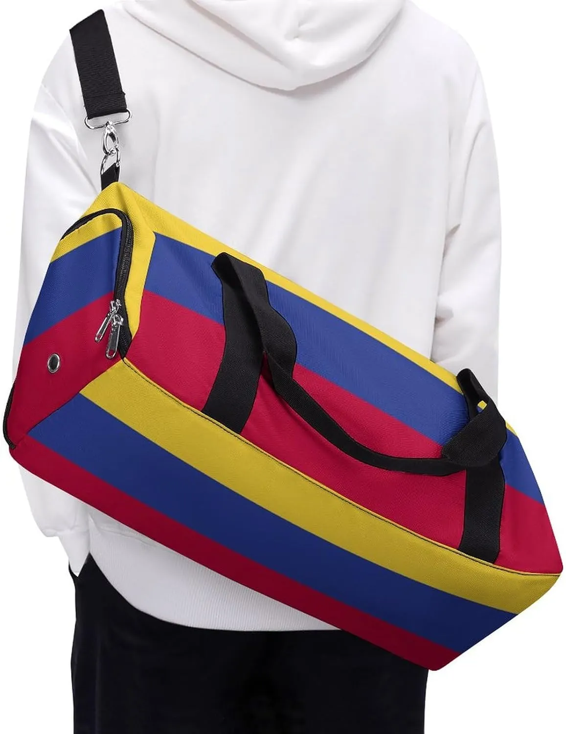 Colombia Flag Duffel Bag for Boys Girls with Wet Pocket Shoe Compartment