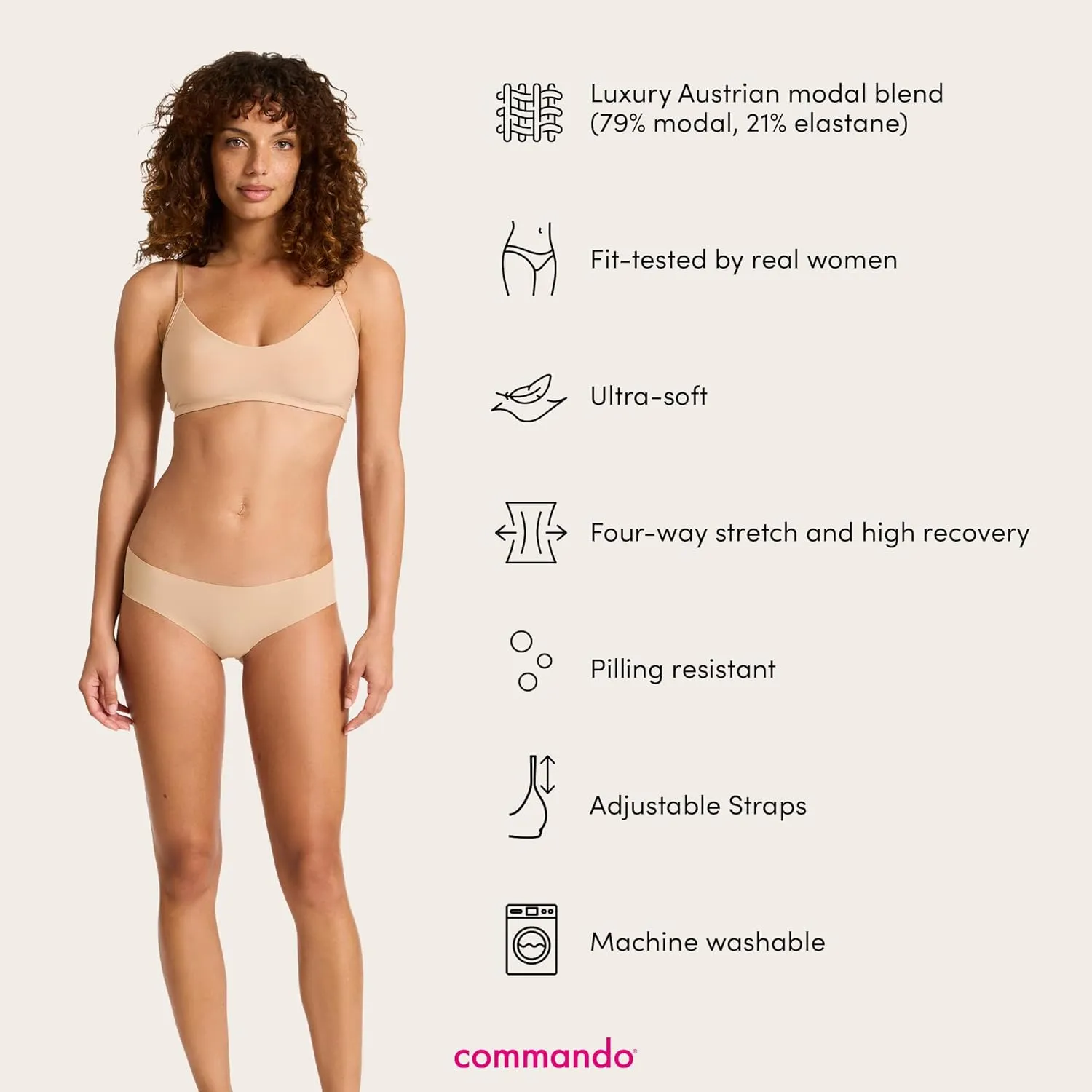 commando - Butter Bralette | Light and Unpadded | Wireless Comfort Bra, Barely-There Feel | Machine Washable