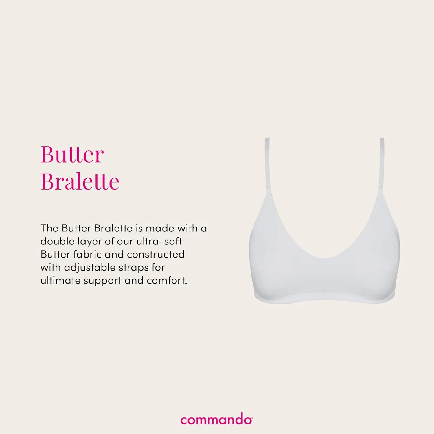 commando - Butter Bralette | Light and Unpadded | Wireless Comfort Bra, Barely-There Feel | Machine Washable