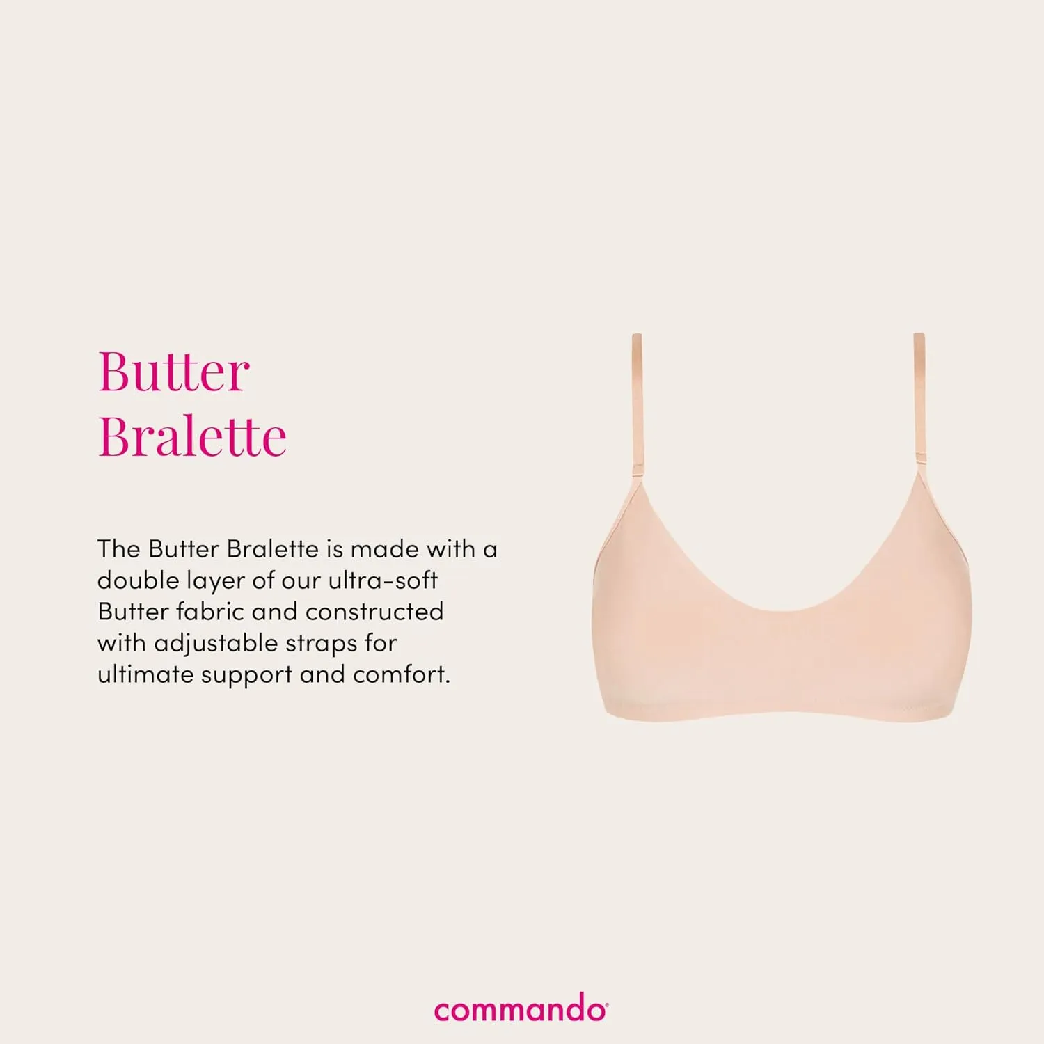 commando - Butter Bralette | Light and Unpadded | Wireless Comfort Bra, Barely-There Feel | Machine Washable