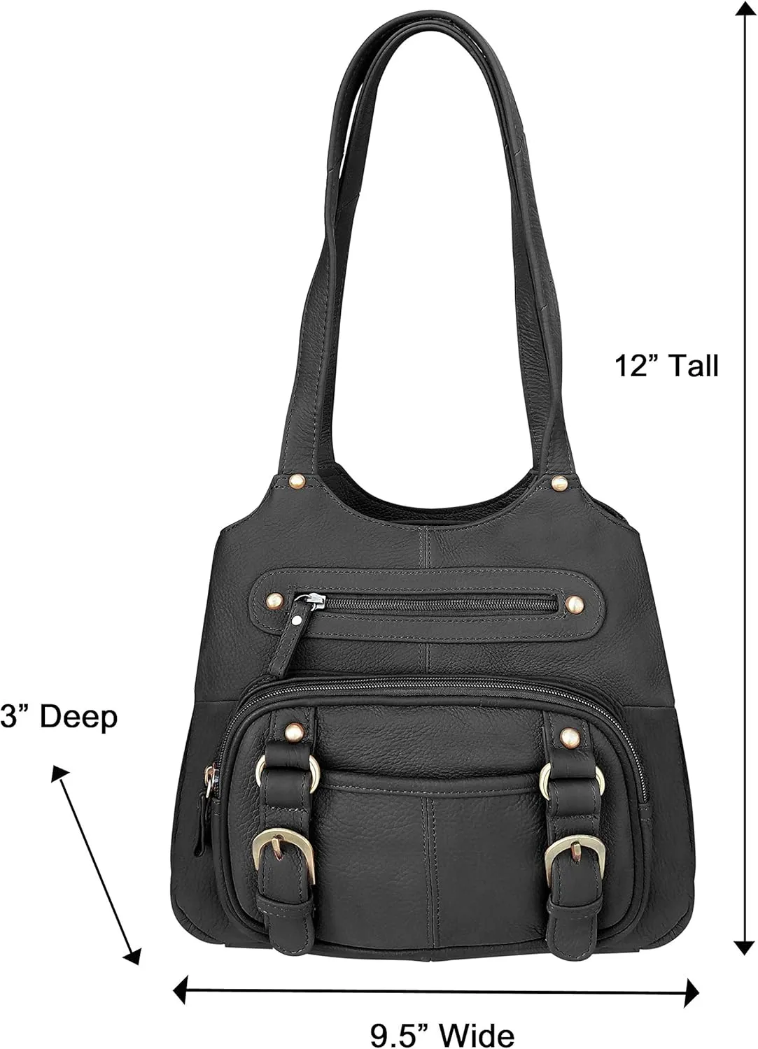 Concealed Carry Purse - Genuine Leather Locking CCW Gun Bag - Left and Right-hand Draw