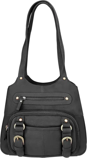 Concealed Carry Purse - Genuine Leather Locking CCW Gun Bag - Left and Right-hand Draw