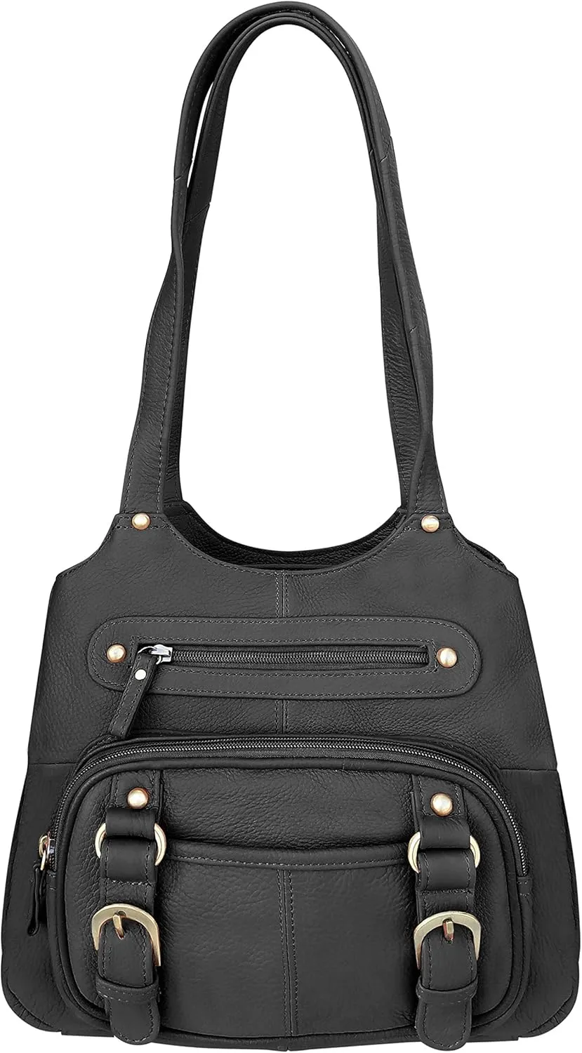 Concealed Carry Purse - Genuine Leather Locking CCW Gun Bag - Left and Right-hand Draw
