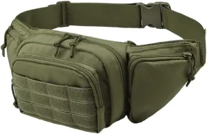 Concealed Carry Waist Pack, Breathable Crossbody Bag with Multi-Pocket Design for Running Cycling Traveling Hiking Hunting