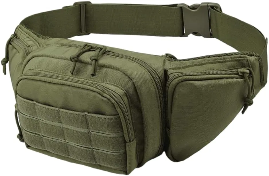 Concealed Carry Waist Pack, Breathable Crossbody Bag with Multi-Pocket Design for Running Cycling Traveling Hiking Hunting