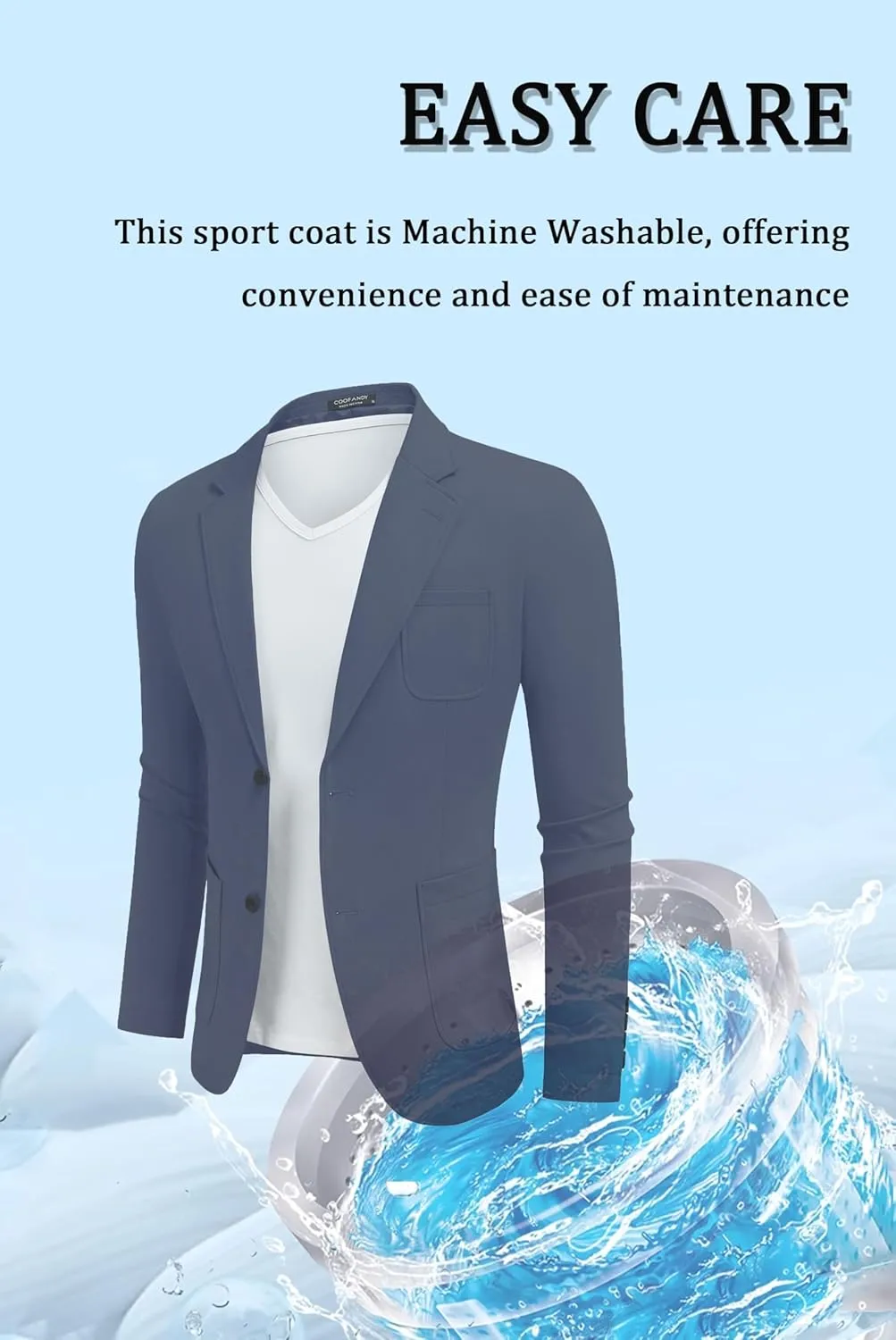 COOFANDY Men's Casual Blazer Regular Fit Cotton Sport Coat Machine Washable Suit Jacket