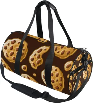 Cookies with Chocolate Chips Gym Duffle Bag Women Men Sports Fitness Bag for Travel Workout Gymnastics Dance Ballet