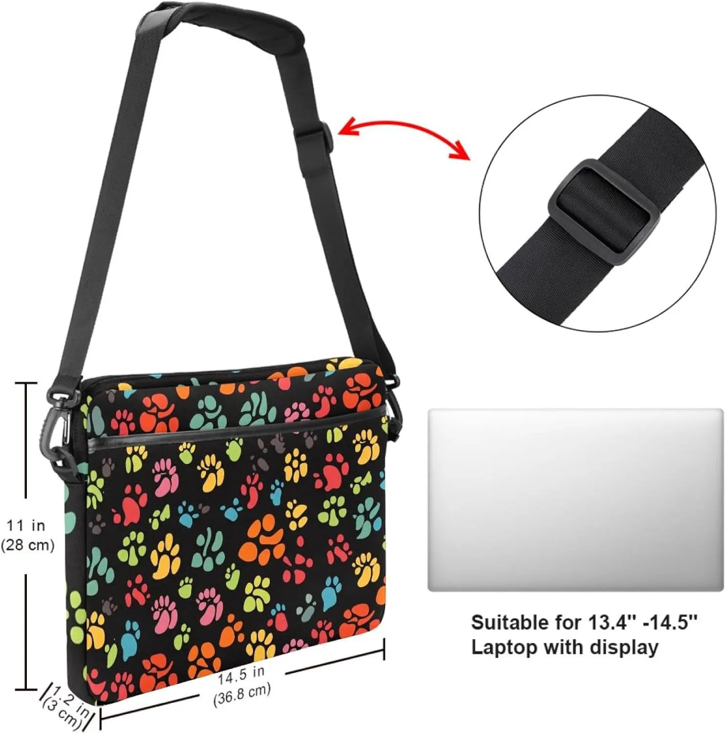 Cool Cats with Blue and Green Eyes Laptop Bag Case Computer Sleeve Shoulder Messenger Bag for Work School