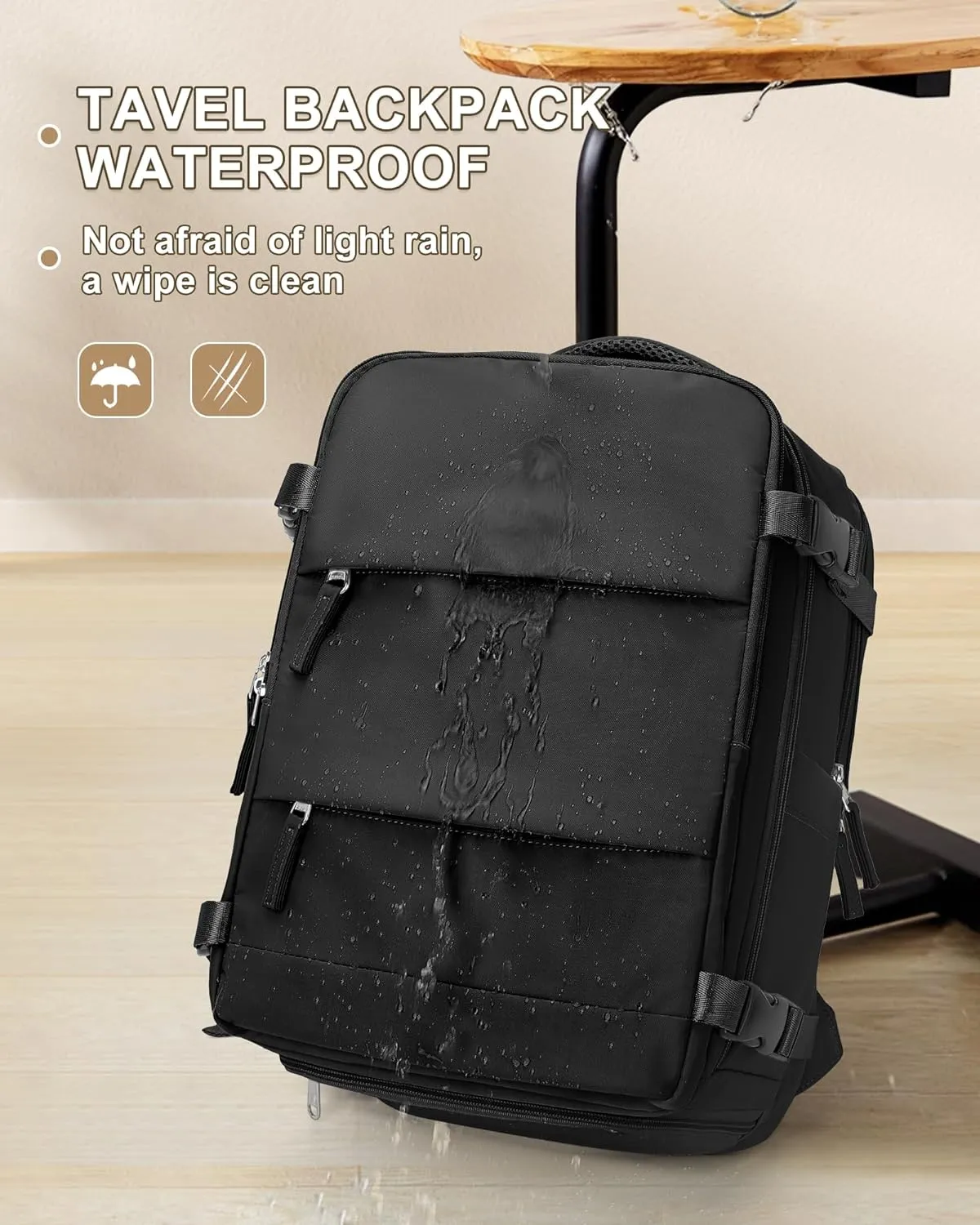 coowoz Travel Backpack Carry On for Women Man Black Gym Backpack with Laptop Compartment Mochila de Viaje Teacher Personal Item Backpack Rucksack Airplane Accessories Must Haves Small