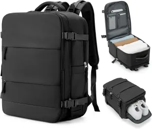 coowoz Travel Backpack Carry On for Women Man Black Gym Backpack with Laptop Compartment Mochila de Viaje Teacher Personal Item Backpack Rucksack Airplane Accessories Must Haves Small