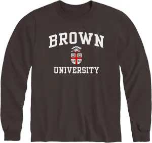 Cotton Long Sleeve T-Shirt with Crest Logo School Color, Unisex