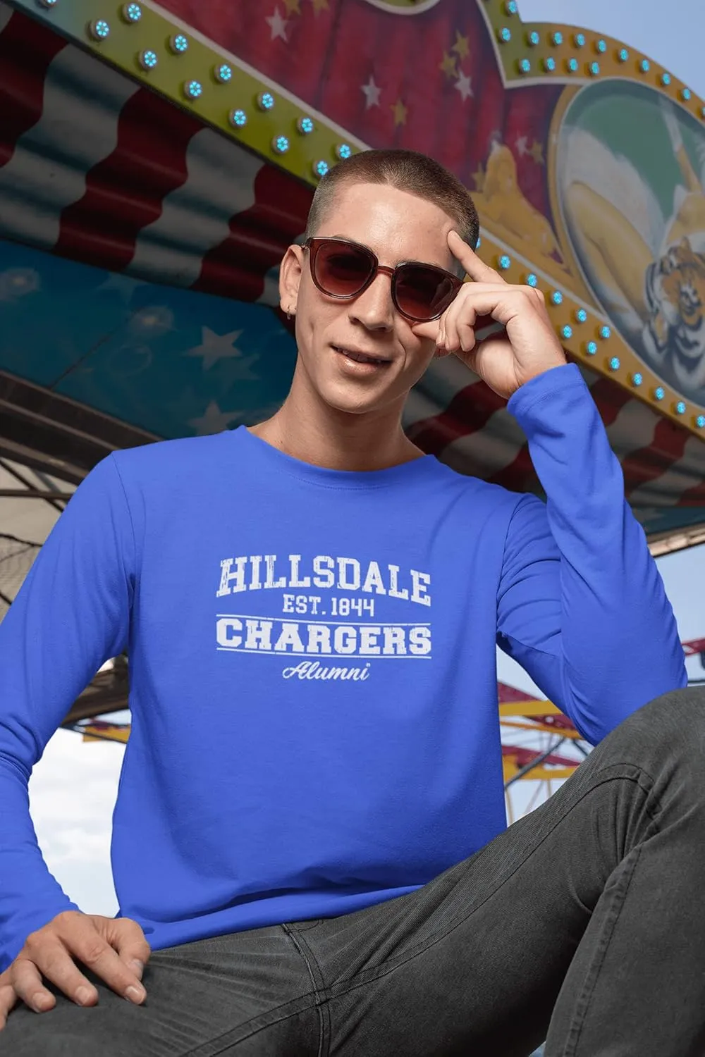 CreateMyTee Hillsdale College Alumni Unisex Long Sleeve T-Shirt - Hillsdale Chargers Apparel