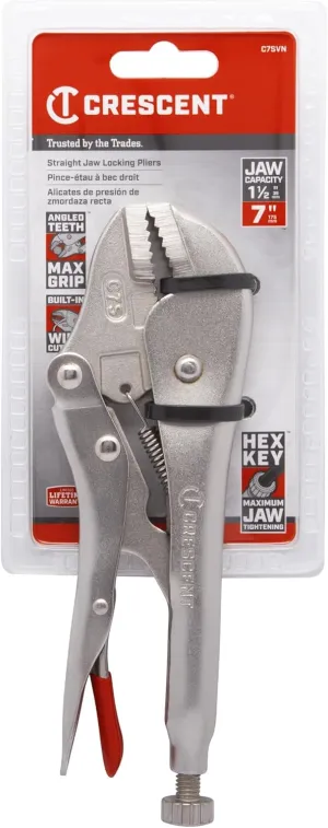 Crescent 7" Straight Jaw Locking Pliers - C7SVN , Red
