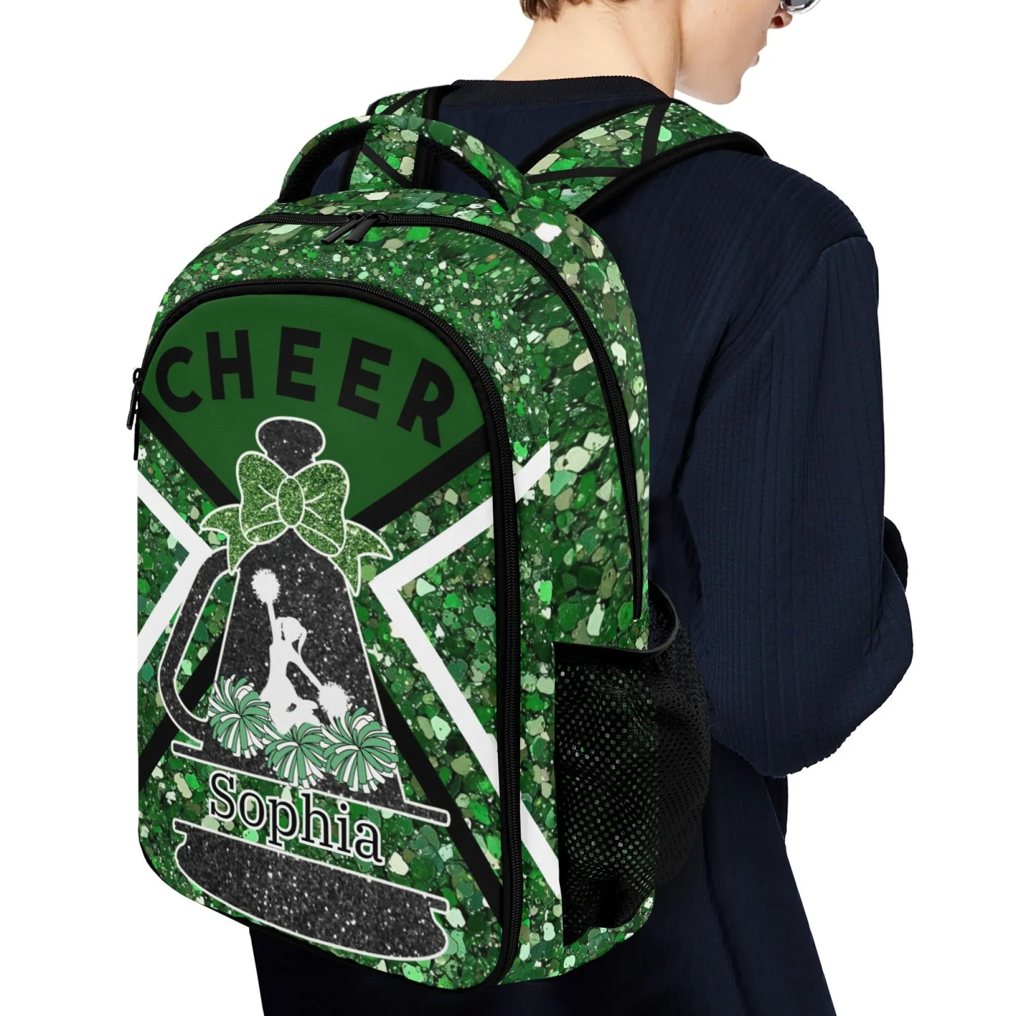 Custom Cheerleader Backpack Name Casual Bag Daypack for Women Men