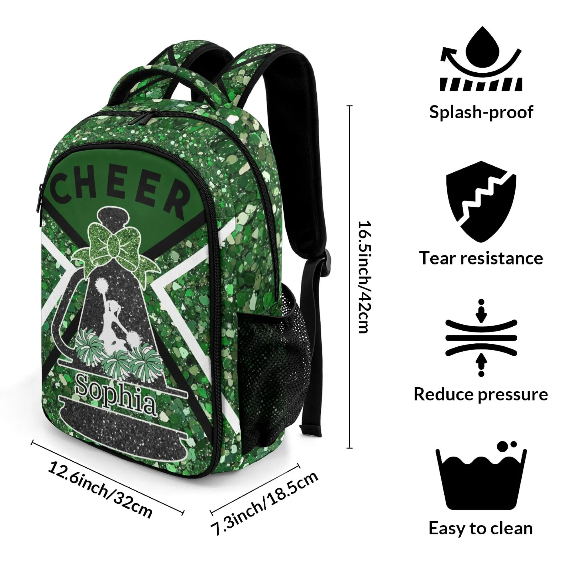 Custom Cheerleader Backpack Name Casual Bag Daypack for Women Men