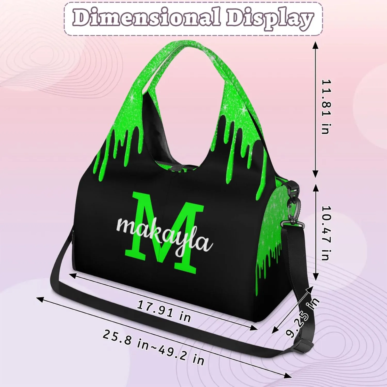 Custom Name Yoga Mat Bag for Women Personalized Sports Gym Duffle Shoulder Bags for Travel Pilates