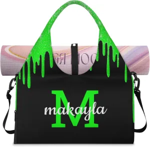 Custom Name Yoga Mat Bag for Women Personalized Sports Gym Duffle Shoulder Bags for Travel Pilates