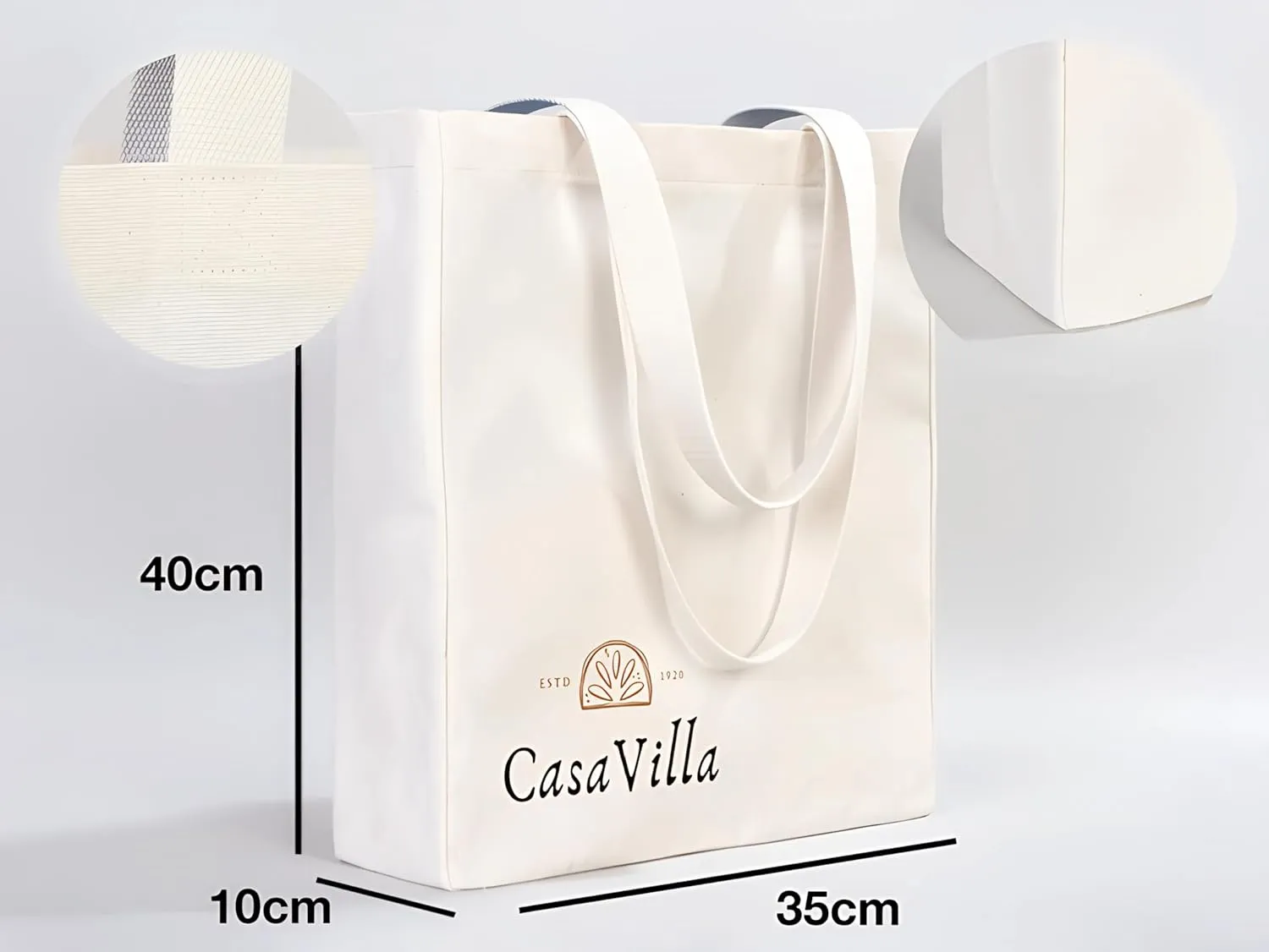 Custom Printed Large Canvas Tote Bags – Bulk 5 Pack – Personalized 12 oz Cotton Bags with Your Logo or Design – Reusable Shopping & Gift Bags for Business, Events & Promotions