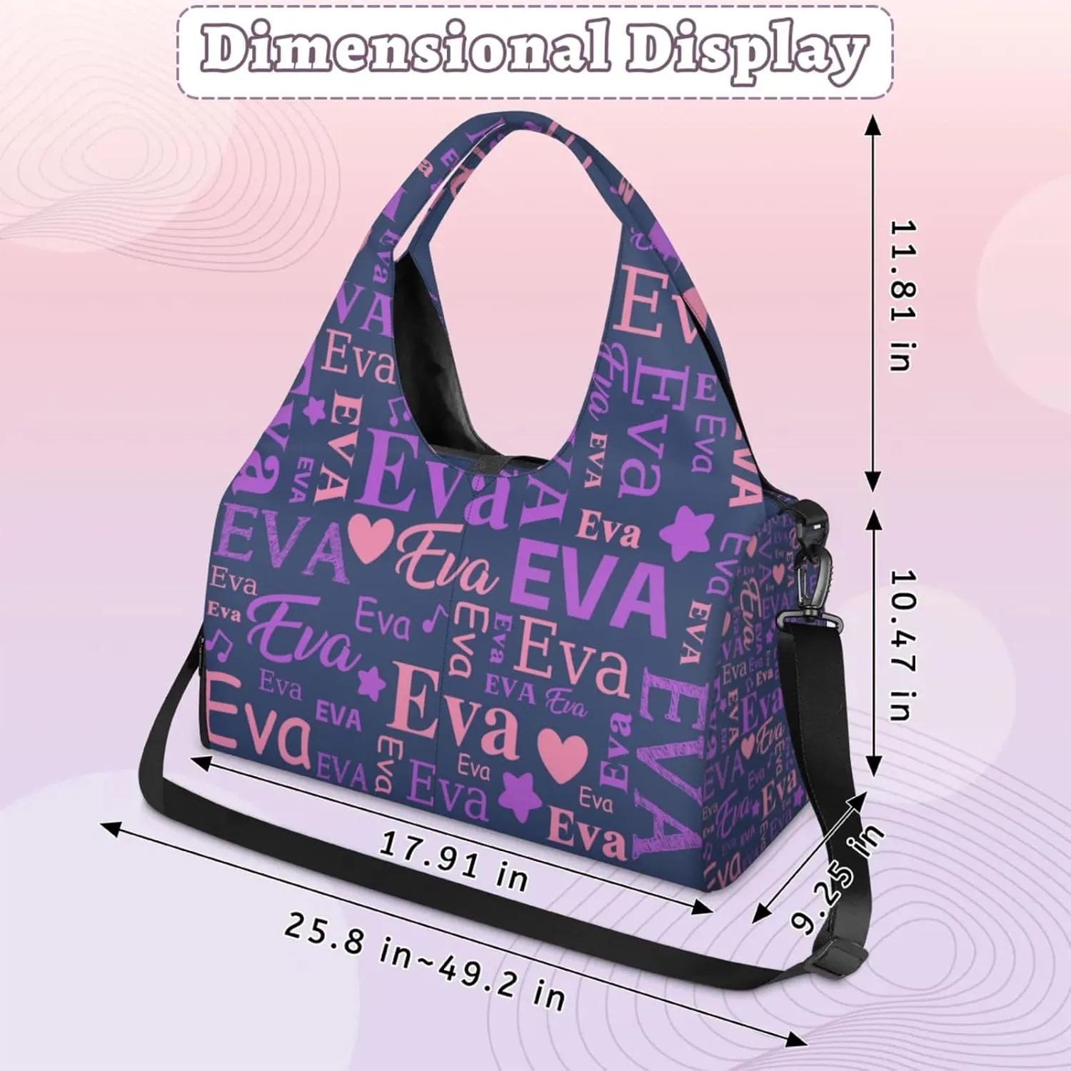 Custom Women Dance Ballet Duffle Bag Personalized Name Yoga Mat Sport Gym Bags