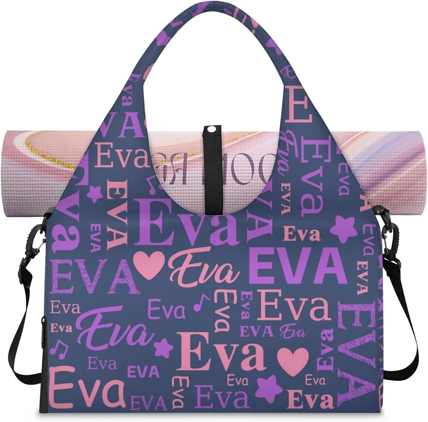 Custom Women Dance Ballet Duffle Bag Personalized Name Yoga Mat Sport Gym Bags
