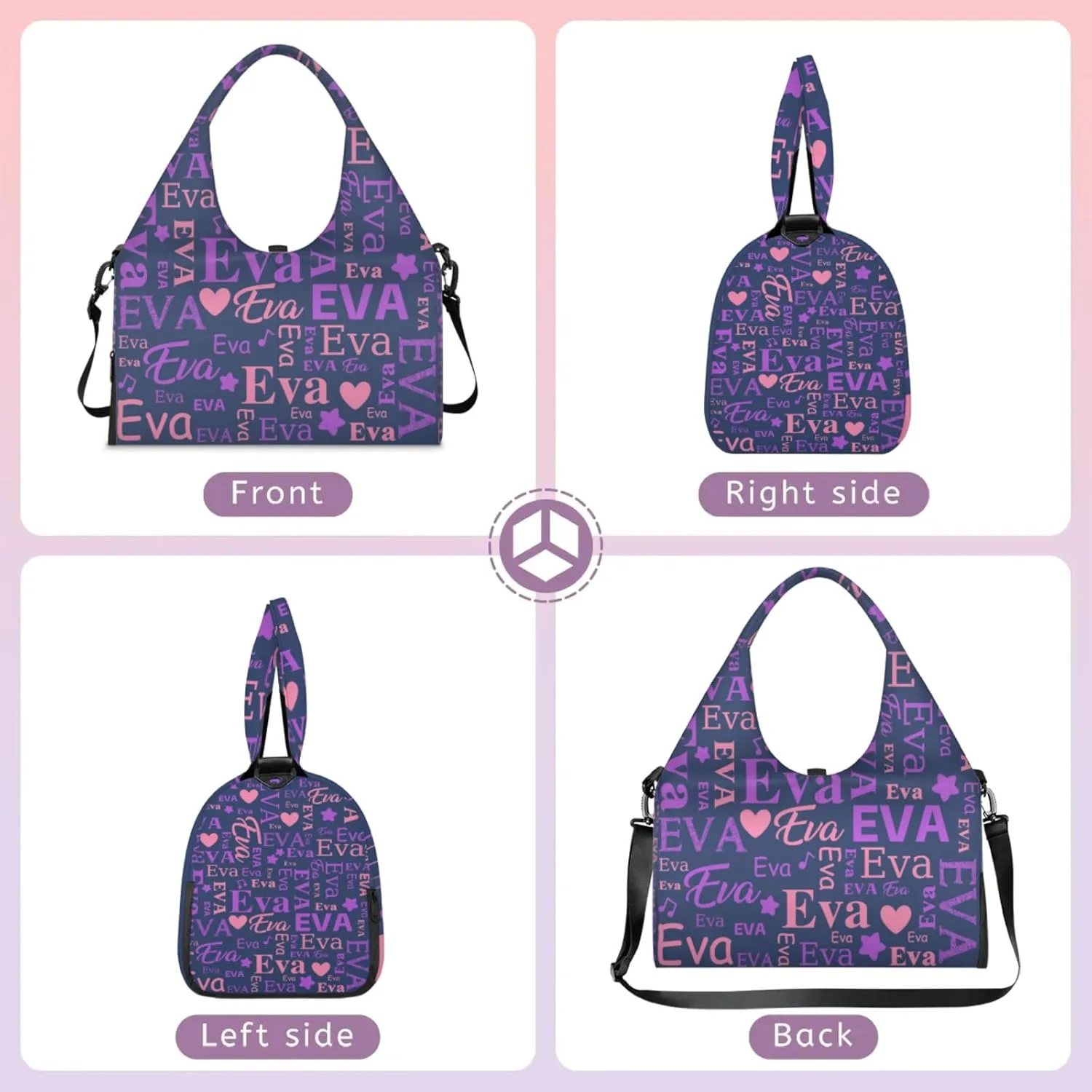 Custom Women Dance Ballet Duffle Bag Personalized Name Yoga Mat Sport Gym Bags