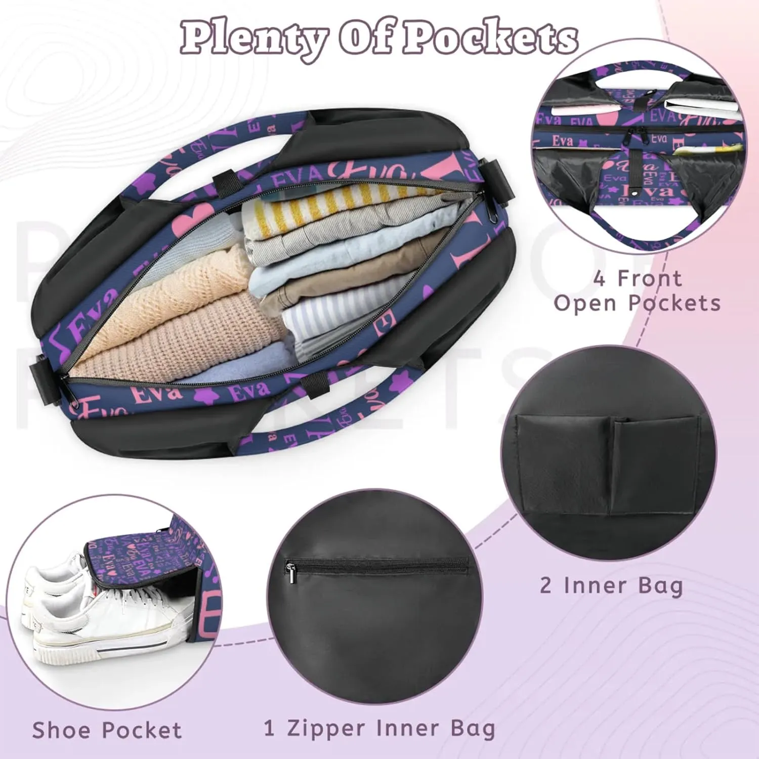 Custom Women Dance Ballet Duffle Bag Personalized Name Yoga Mat Sport Gym Bags