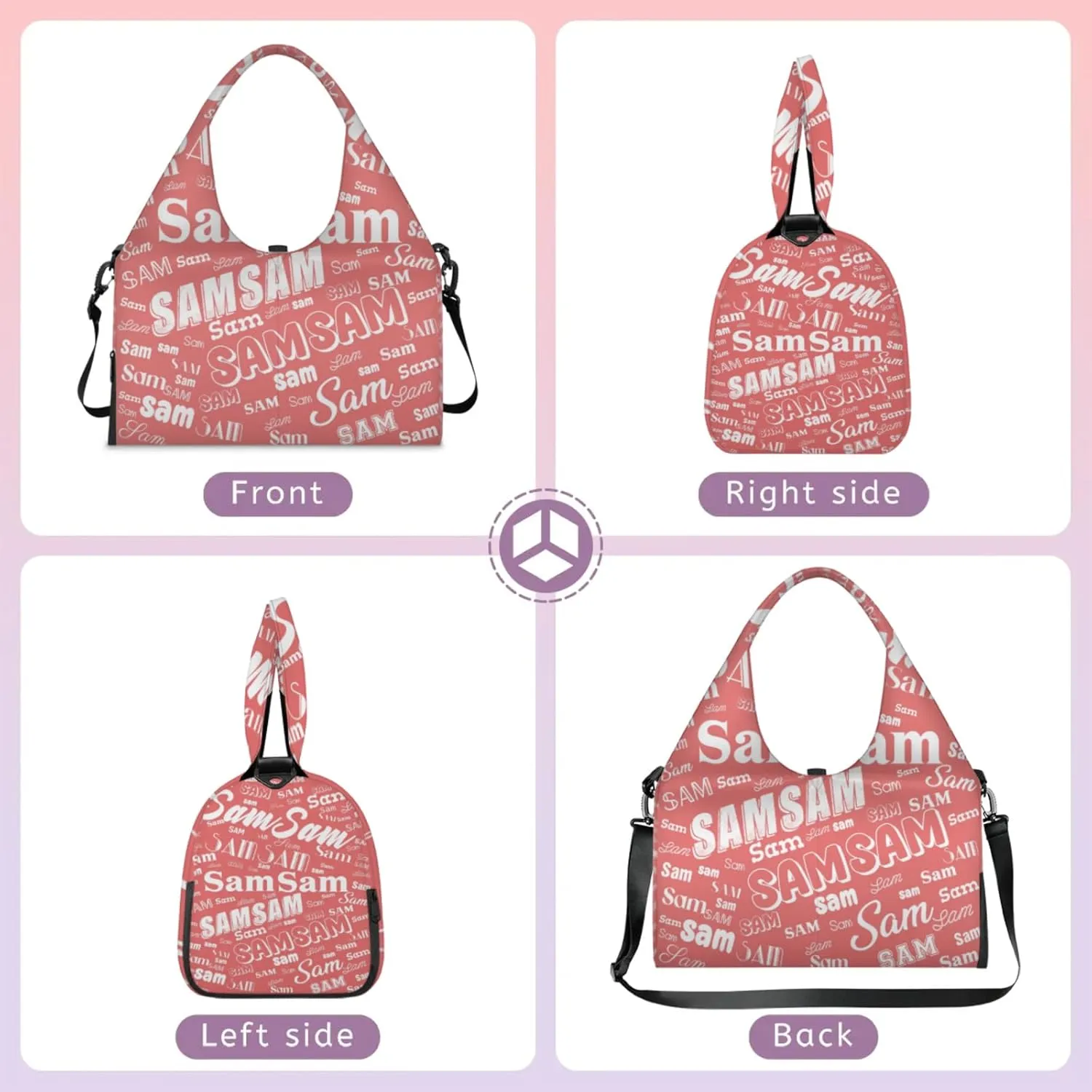 Custom Yoga Mat Bag for Women Personalized Name Dance Duffle Weekender Overnight Bag