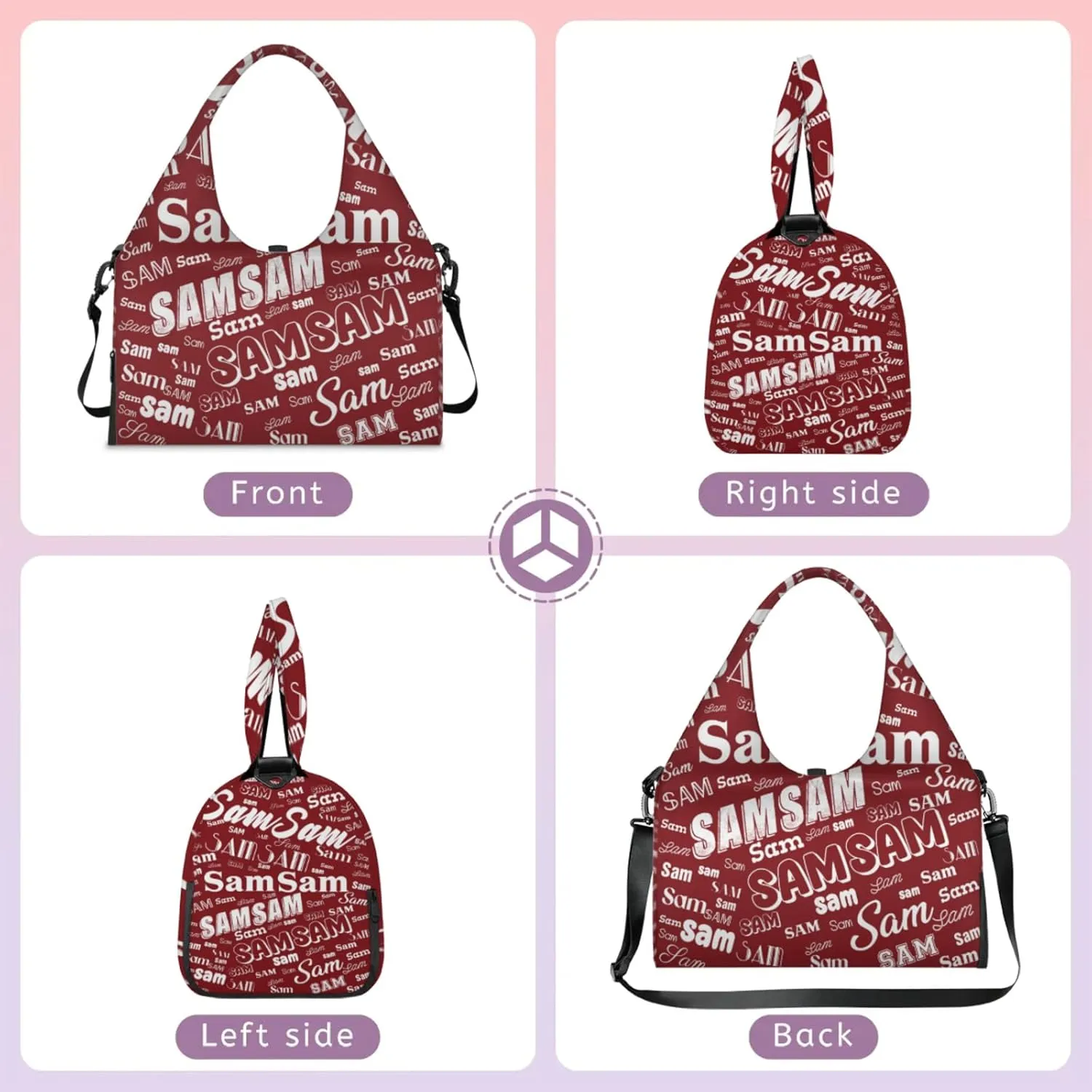 Custom Yoga Mat Bag for Women Personalized Name Dance Duffle Weekender Overnight Bag