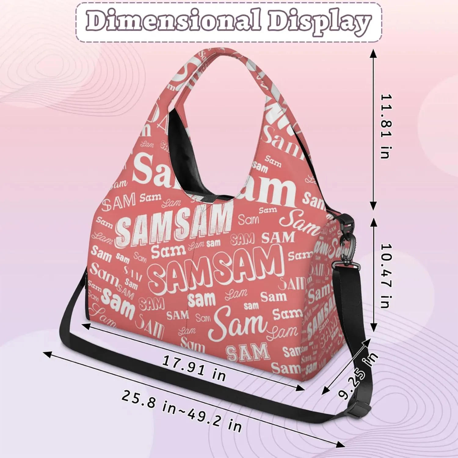 Custom Yoga Mat Bag for Women Personalized Name Dance Duffle Weekender Overnight Bag