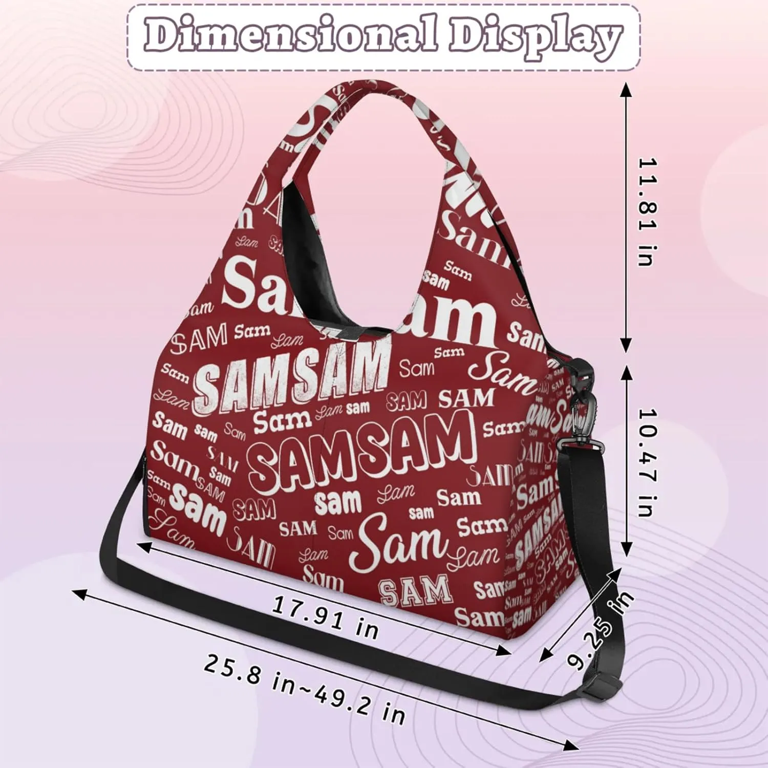 Custom Yoga Mat Bag for Women Personalized Name Dance Duffle Weekender Overnight Bag