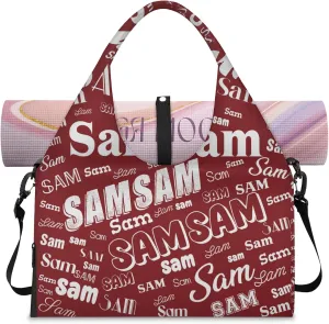 Custom Yoga Mat Bag for Women Personalized Name Dance Duffle Weekender Overnight Bag