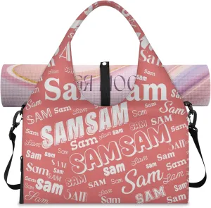 Custom Yoga Mat Bag for Women Personalized Name Dance Duffle Weekender Overnight Bag