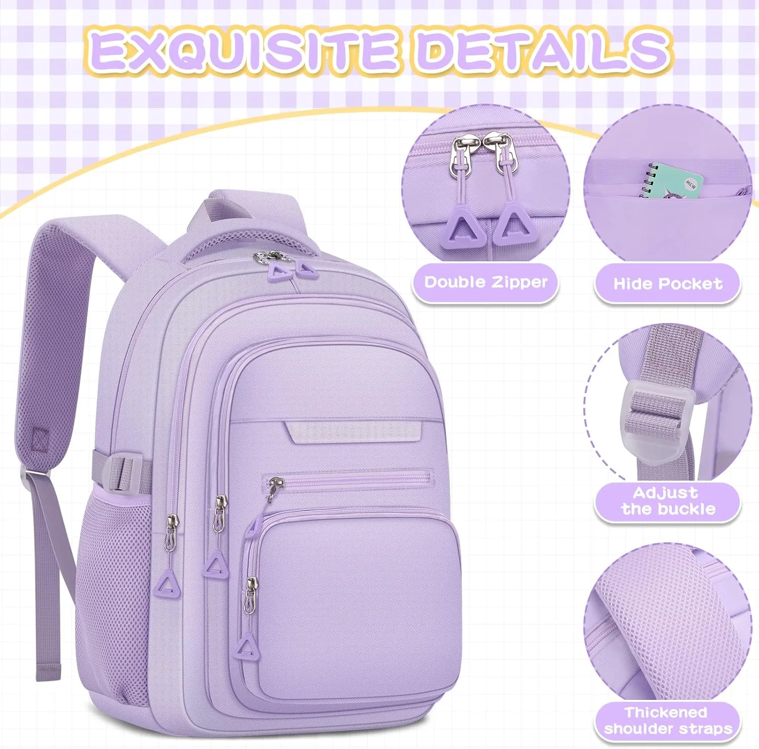 Cute Backpack for School Girls Aesthetic Backpack Women College Bookbag Large Students Laptop Bag Travel Casual Daypack