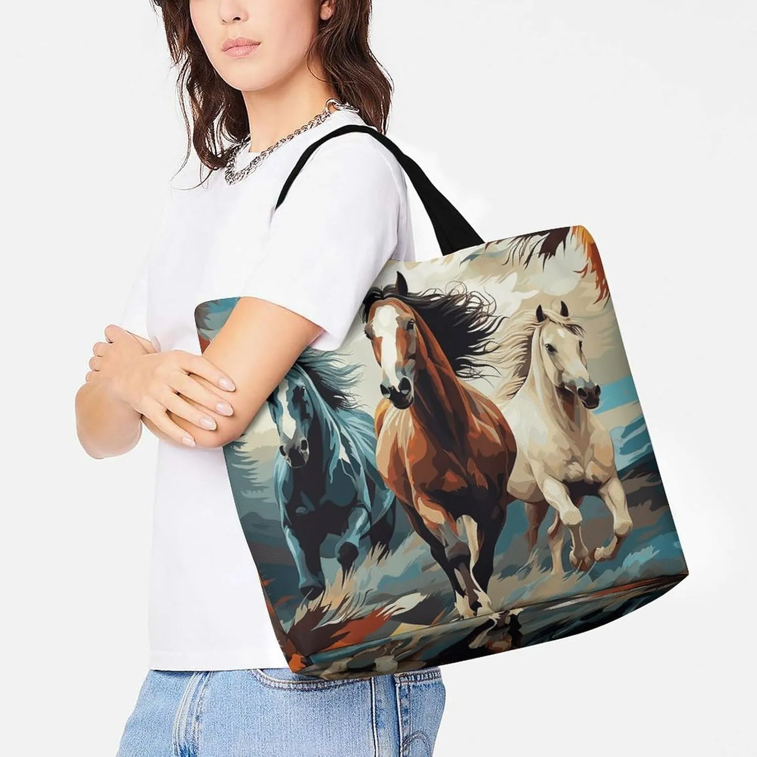 Cute Cardinal Birds Tote Bag for Women Reusable Grocery Shoulder Bags Shopping Bag for Travel, Groceries