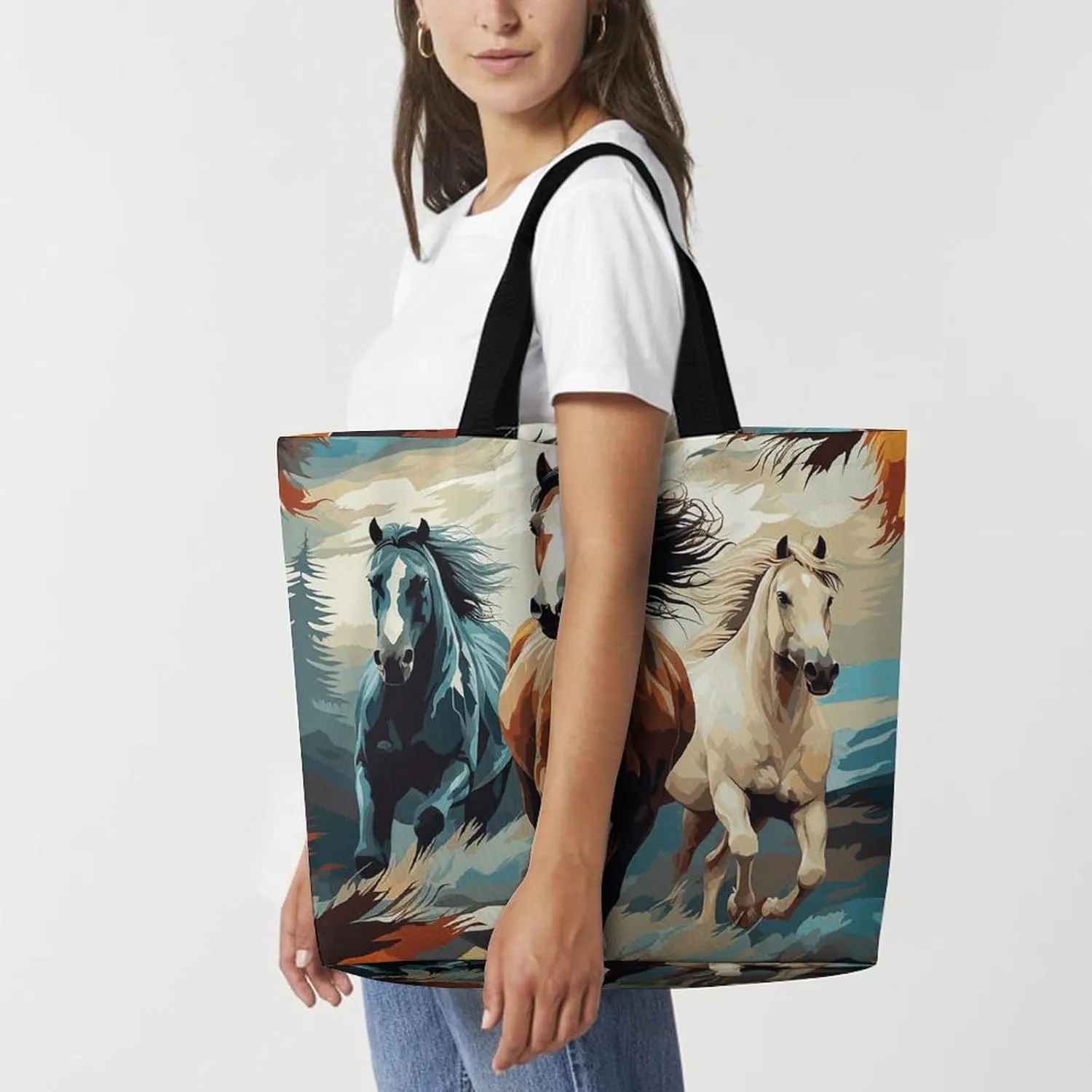 Cute Cardinal Birds Tote Bag for Women Reusable Grocery Shoulder Bags Shopping Bag for Travel, Groceries