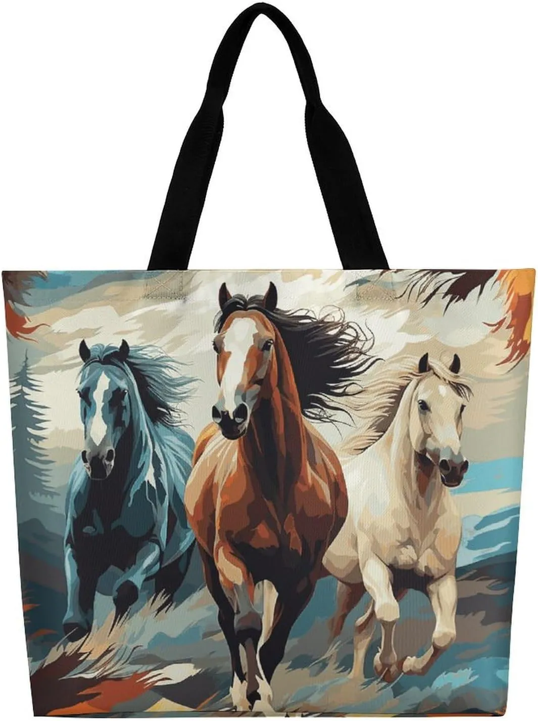 Cute Cardinal Birds Tote Bag for Women Reusable Grocery Shoulder Bags Shopping Bag for Travel, Groceries